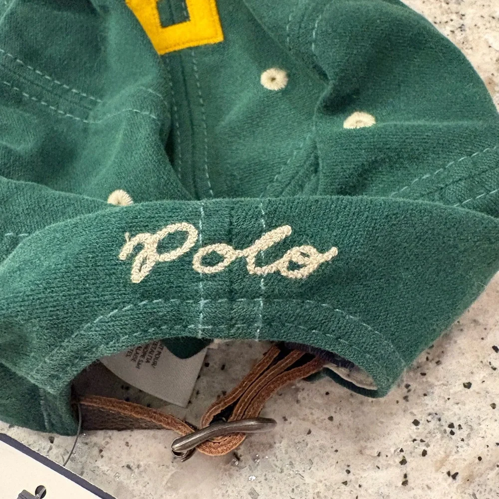 Ralph Lauren Green hat with Yellow P - Picture 4 of 6